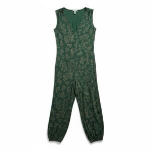 Anthropologie Women's XS Weekend Sleep Lounge Jumpsuit Green Floral